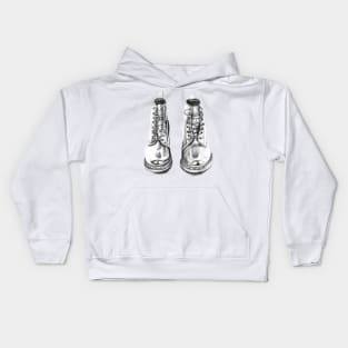 Doc Martens Pencil Drawing Kids Hoodie